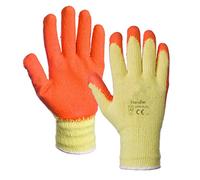 Expert Workwear Multi Purpose Latex Coated Work Gloves Safety Builders Gardening Orange General Purpose Rubber Glove (M (8), Orange)