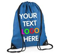 Expert Workwear Personalised Drawstring Bag PE Gym Kit School Men Women Kids Sport Custom Text Logo Print Rucksack - 32 Colours Sapphire Blue