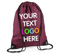 Expert Workwear Personalised Drawstring Bag PE Gym Kit School Men Women Kids Sport Custom Text Logo Print Rucksack - 32 Colours Burgundy