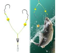 Explcior Fishing Double Hooks, Double Reverse Hook Set, Reverse Bottom Line, Free Floating, avoiding Water, Grass, Stones, and mud(Reverse Hook,#7)