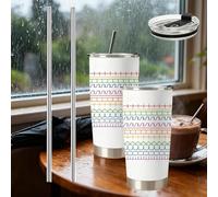 Explcior Hidden Swear Message Mug - Fuck This Shit, Funny FTS Hidden Message Tumbler, Stainless Steel Coffee Cups Gifts for Adults, Office Prank, Funny Christmas Cup for Work(02#*2)