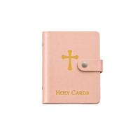 Explcior Holy Cards Holder Catholic Faux Leather Holy Card Book Pocket Prayer Card Organizer with Snap Closure Portable Travel Wallet for Religious Funeral Cards Keepsake Album(04#)