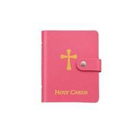 Explcior Holy Cards Holder Catholic Faux Leather Holy Card Book Pocket Prayer Card Organizer with Snap Closure Portable Travel Wallet for Religious Funeral Cards Keepsake Album(09#)