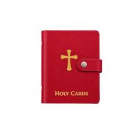 Explcior Holy Cards Holder Catholic Faux Leather Holy Card Book Pocket Prayer Card Organizer with Snap Closure Portable Travel Wallet for Religious Funeral Cards Keepsake Album(01#)