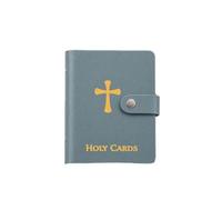 Explcior Holy Cards Holder Catholic Faux Leather Holy Card Book Pocket Prayer Card Organizer with Snap Closure Portable Travel Wallet for Religious Funeral Cards Keepsake Album(03#)