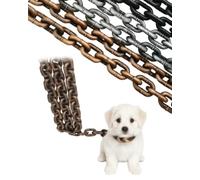 Explcior Iron Paw Chain Leash Fake & Funny Big Chain Leash for Small Dog & Cats Lightweight Plastic Imitating Chains Looks Strong and Heavy Humorous Walking Accessory for Chihuahua(Brown,L-3m)