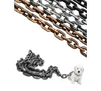 Explcior Iron Paw Chain Leash Fake & Funny Big Chain Leash for Small Dog & Cats Lightweight Plastic Imitating Chains Looks Strong and Heavy Humorous Walking Accessory for Chihuahua(Silver,L-2m)