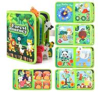 Explcior Montessori Busy Book-Learn While Playing, Toddler Montessori Play Board Fabric Book for Long Car Rides and Summer Trips Boys Girls, No Screens, No Meltdowns, Just Focused Play(Style-r)