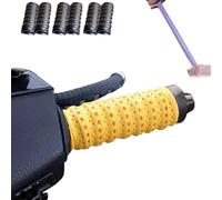 Explcior Non-slip Soft Silicone Grip Tape for Motorcycle Handlebars, 3.6ft Wrap-Around Motorcycle Grips, Dirt Bike Grips with Air Vent Holes and Shock-Absorbing for Bike Fishing Pole Gym(Yellow,6pcs)