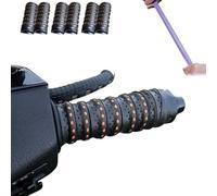 Explcior Non-slip Soft Silicone Grip Tape for Motorcycle Handlebars, 3.6ft Wrap-Around Motorcycle Grips, Dirt Bike Grips with Air Vent Holes and Shock-Absorbing for Bike Fishing Pole Gym(Black,6pcs)