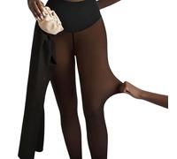 Explcior One-Seam Shaping Fleece Leggings Women Magic Ined Tights Stay Warm Look Snatched Compression Thermal Pantyhose(Bronze,M/L(130-185LB))