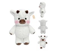 Explcior Running Plushies Cute Running Highland Cow Plush Toy Soft Rise Interactive Moving Legs Stuffed Animals Adorable Furry Cow Stuffed Animal for Stress Relief and Emotional Support(White)