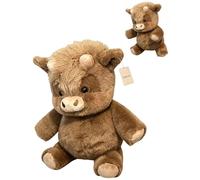Explcior Running Plushies Cute Running Highland Cow Plush Toy Soft Rise Interactive Moving Legs Stuffed Animals Adorable Furry Cow Stuffed Animal for Stress Relief and Emotional Support(Brown)