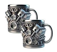 Explcior Sherum V-Maxx Becher, V8 V6 Stainless Steel Mug, 3D Stainless Steel Mug with V8 and V6 Mechanism, Durable and Stylish, Double-Walled Insulated, for Office and Home(V8*2)