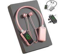 Explcior Wireless Sound Card Live Streaming Earphones,Waterproof Wireless Neckband Bluetooth Headphones with Display,Wireless Sound Card Live Broadcasting and Audio Editing Earphones(Pink)