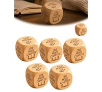 Explcior Wooden Reading Decision Dice 6-Sided Wood Reading Decision Dice for Book Lovers One More chapter KeepReading Stop Readings Funny Book Lovers Gift for Home Office Fathers Day(5pcs)