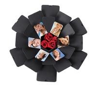 Exploding Birthday Box - 23.5 x 23.5 x 14.3 cm Large Surprise Cube, Handmade Paper Album, Multilayer Memory Design with Photo Cards and Hidden Fields | Love Gift for