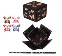 Exploding Butterfly Box | Butterfly Gift Box Birthday | Wind-Up Flying Butterfly Pop-Out Gift for Graduation, Valentine's Day | Creative Surprise Packaging Idea