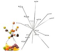 Exploding Fruit Bowl, Fireworks Fruit Holder On The Dinner Table, 360° Floating Style Sculpture Rack Display Fruits, Tiered Fruits Stand for Creative Home Kitchen Decor Silver