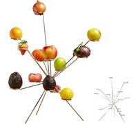 Exploding Fruit Bowl, Fireworks on The Dinner Table, 360° Floating Multi-arm Display Rack, Creative Home Decor Fruit Rack for Kitchen Dining Table Centerpiece Decor Silver