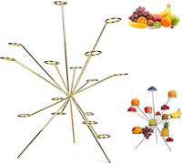 Exploding Fruit Bowl, Fireworks on The Dinner Table, Art Floating Fruit Display, 360° Multi-Arm Fruit Stand Ventilation Keeps Fresh, Handcrafted Sculpture for Kitchen Table Centerpiece Decor (Gold)