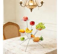 Exploding Fruit Bowl, Fireworks on the Dinner Table, Art Suspended Fruit Display, 360-Degree Full Ventilation Keeps Fresh, Creative Stainless Steel Fruits Stand, Metal Dining Table Ornaments