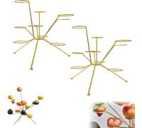 Exploding Fruit Bowl, Fireworks on The Dinner Table, Art Suspended Fruit Display Rack, 360°Ventilation Keeps Fresh, Handcrafted Metallic Centerpiece forKitchen Counter Dining Table Décor (Gold,2Pcs)