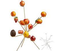 Exploding Fruit Bowl - Fireworks on The Dinner Table, Creative Art Stainless Steel Fruit Stand, 360° Floating Style Display Fruits Holder for Dining Table Centerpiece Decor (Silver)