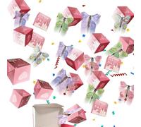 Exploding Gift Box, Butterflies and Confetti Cash Explosion Box, Birthday, Anniversary, Proposal, Graduation, and All Parties and Holidays DIY Surprise (Pink)