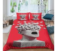 Exploding Head Comforter Covers Quilt Cover 3D Print Mind Blown Duvet Cover for Boys Girls with Zipper Closure Soft Microfiber Bedding Set with Pillow Cases 3 Pieces Double(200x200cm)