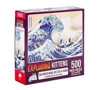 Exploding Kittens 500 Piece Jigsaw Puzzle - Great Wave Off Catagawa Jigsaw Puzzles for Adults Cat Puzzle Ocean Puzzle Art Puzzle