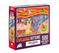 Exploding Kittens 500 Piece Jigsaw Puzzle - Spicy Scream Jigsaw Puzzles for Adults Cat Puzzle Art Puzzle