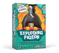 Exploding Kittens Exploding Pigeon, 3+ Players, Age 7+ Game | Shake the pigeon timer, reveal team challenges, then draw, mime, and race through 75 quick-fire cards for family game night.