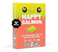Exploding Kittens Happy Salmon Grab & Game Compact Travel-Sized Card Game for 3-5 Players, Ages 6+, 90 Second Rounds- Easy to Learn Quick Matching Card Game- Ideal for Parties, Family Game Night