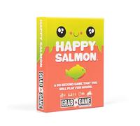 Exploding Kittens Happy Salmon Grab & Game Compact Travel-Sized Card Game for 3-5 Players, Ages 6+, 90 Second Rounds- Easy to Learn Quick Matching Card Game- Ideal for Parties, Family Game Night