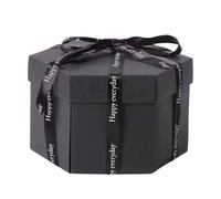 Exploding Present Box, Creative Scrapbook Album, 9.25 x 9.25 in Surprise Present Container, Foldable Pop Up Design, Photo Compartments for Birthday Valentine's Day Memory Keepsake