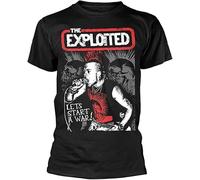 Exploited Lets Start A Wartee T-Shirt Mens T Shirts of Cotton Shirts Black