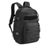 Explokit 30L Military Tactical Backpack Molle Army Daypack 3 Day Bug Out Bag for Men's Hiking Trekking Hunting Rucksack (A-Black)