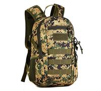 Explokit Small Tactical Backpack 10L 20L 30L Military Rucksack Water Repellent Molle Student School Daypack for Trekking Travelling Hiking Camping (#10L-Camo Green)