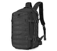 Explokit Tactical Backpack Military Rucksack 25L Molle Army Assault Pack Go Bag Water-repellent for School Travelling Hiking Hunting Camping Trekking (#02-Black)