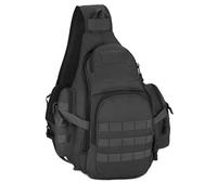 Explokit Tactical Sling Bag Mens One Strap Shoulder Backpack Fly Fishing Bag EDC Crossbody Chest Pack for Outdoor Hiking Cycling Traveling (#02-Black)