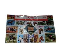 EXPLORA Horse Stamps, Worldwide Collectable Set of 100, Rectangular Rubber Stamps, Multicolored