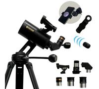 ExploraPro 70AZ Maksutov Telescope - 70mm Aperture 750mm Focal Length - Manual Alt-AZ Telescope with Slow Motion Control - Smartphone Adapter and Remote Shutter - Spectrum Optical Instruments