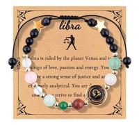 Exploration Of Natural Beauty: Ingredients Recommended New 12 Constellations Bracelet Adjustable Rope Bracelet Hand Beads Planet Beads Diving Watches for Men (L, One Size)