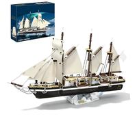 Exploration Vessel Building Blocks Set, Antique Sailboat Construction Kit | Endurance Antarctic Sailing Ship Modular Clamping Bricks Model for Teens & Adults, Collectible Gift for History Fans,1229 PCS