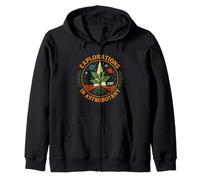 Explorations in Astrobotany Retro Space Botany Science Art Zip Hoodie