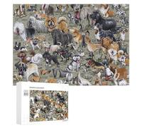 Explore 100+ Dog Breeds A Visual Guide to Canine Diversity, 300 PCS Challenging Puzzle for Adults, Winter Gift, for Screen-Free Relaxation at Home