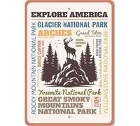Explore America List Of National Parks Sign