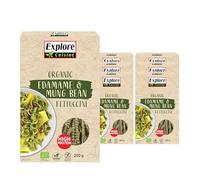 Explore Cuisine Edamame and Mung Bean Fettuccine, Delicious Low Carb, Plant-based Vegan Pasta, High in Protein, High in Fibre, Gluten Free, Easy to Cook 6 Pack - 6 x 200g