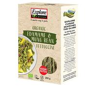 Explore Cuisine Edamame & Mung Bean Fettuccine, Delicious Low Carb, Plant-based Vegan Pasta, High in Protein, High in Fibre, Gluten Free, Easy to Cook